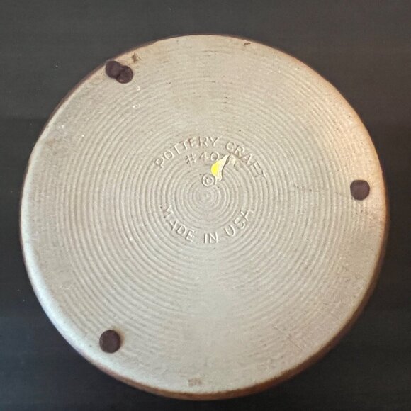 Pottery Craft Ceramic Ashtray 7" MCM Brown Black Vintage 1970s - Picture 6 of 7